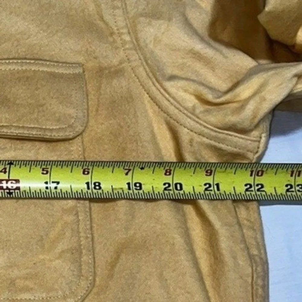 St‎ Johns Bay Mens Medium Tall Chamois Cloth Button Up Long Sleeve Shirt Yellow